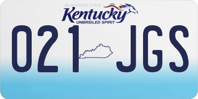 KY license plate 021JGS