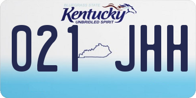 KY license plate 021JHH