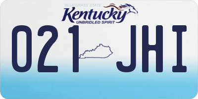 KY license plate 021JHI