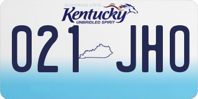 KY license plate 021JHO