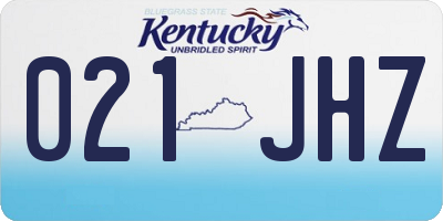 KY license plate 021JHZ