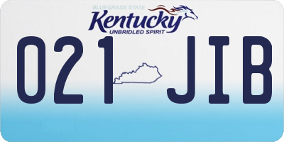 KY license plate 021JIB
