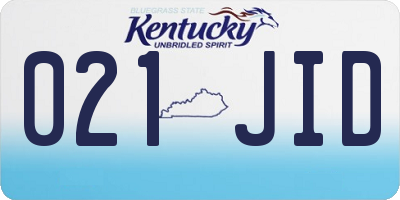 KY license plate 021JID