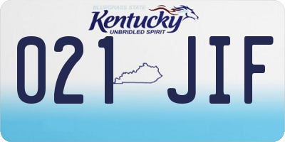 KY license plate 021JIF