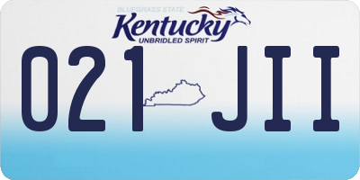 KY license plate 021JII