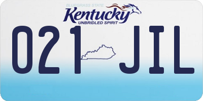 KY license plate 021JIL