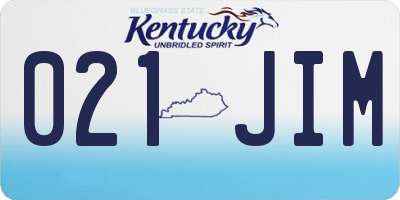 KY license plate 021JIM