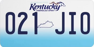 KY license plate 021JIO