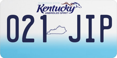 KY license plate 021JIP
