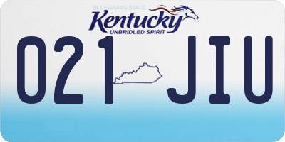 KY license plate 021JIU