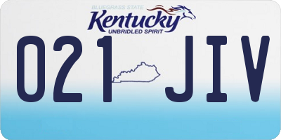 KY license plate 021JIV