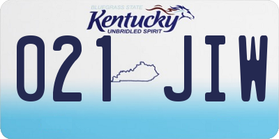 KY license plate 021JIW
