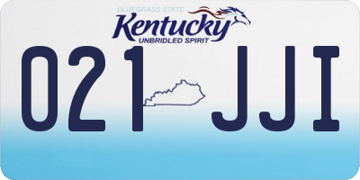 KY license plate 021JJI