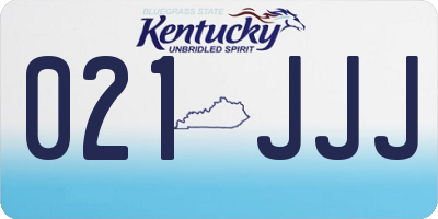 KY license plate 021JJJ