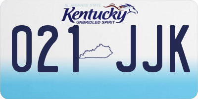 KY license plate 021JJK