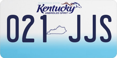 KY license plate 021JJS