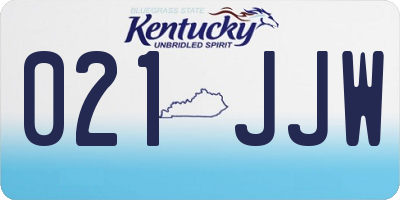 KY license plate 021JJW