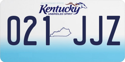 KY license plate 021JJZ