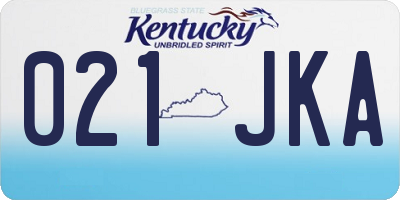 KY license plate 021JKA