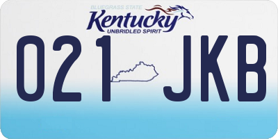 KY license plate 021JKB