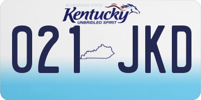 KY license plate 021JKD
