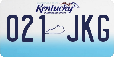 KY license plate 021JKG