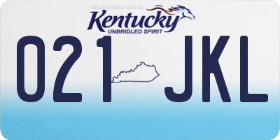 KY license plate 021JKL