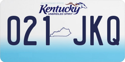 KY license plate 021JKQ