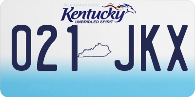 KY license plate 021JKX