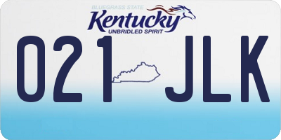 KY license plate 021JLK