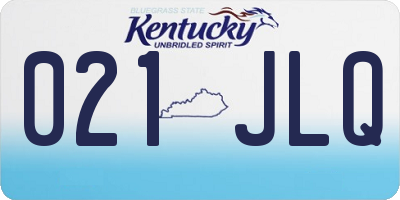 KY license plate 021JLQ