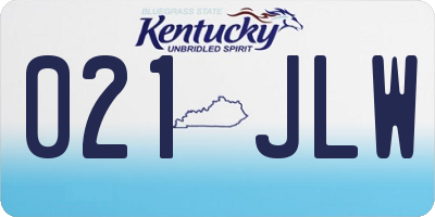 KY license plate 021JLW