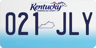 KY license plate 021JLY