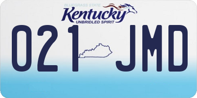 KY license plate 021JMD