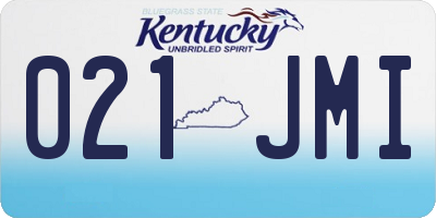 KY license plate 021JMI