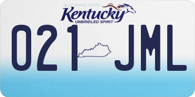 KY license plate 021JML