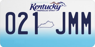 KY license plate 021JMM