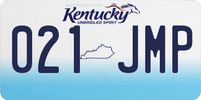 KY license plate 021JMP