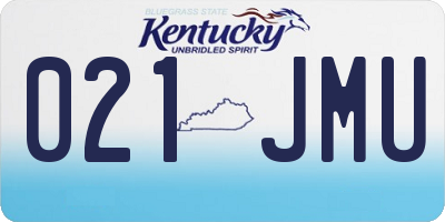 KY license plate 021JMU