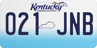 KY license plate 021JNB