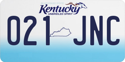 KY license plate 021JNC