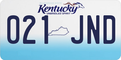 KY license plate 021JND