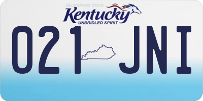 KY license plate 021JNI