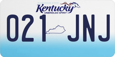 KY license plate 021JNJ