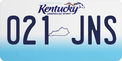 KY license plate 021JNS