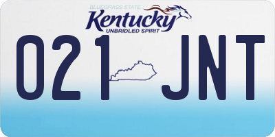 KY license plate 021JNT
