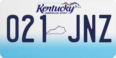 KY license plate 021JNZ