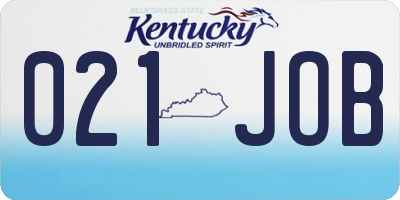 KY license plate 021JOB