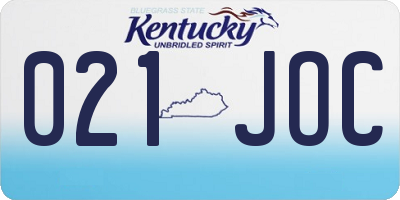 KY license plate 021JOC