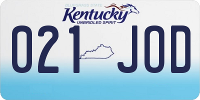 KY license plate 021JOD
